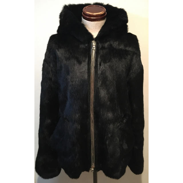 ラビットファー状態【美品】RtA FUR ZIP HOODIE