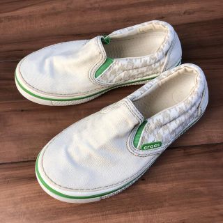 クロックス(crocs)のcrocs 白　スリッポン　20㎝(スリッポン)