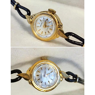 セイコー(SEIKO)の美品‼️SEIKO セイコー 彫金ベゼル カットガラス 南京虫 手巻き 腕時計(腕時計)