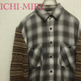 ICHI-MIRI イチミリ チェックシャツセーター(シャツ)