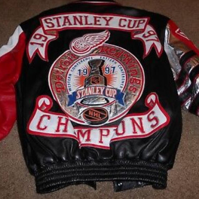 Vintage Jeff Hamilton Red Wings NHL Leather Jacket