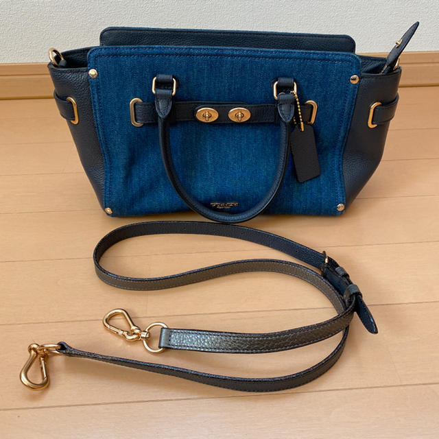 デニム×レザー仕様美品coach コーチ　2WAYショルダーバッグ、ハンドバッグ