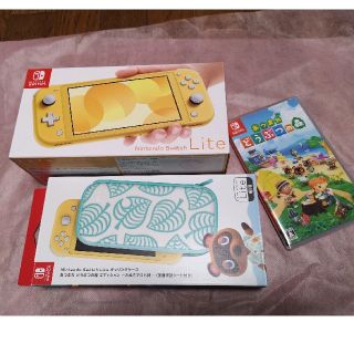 新品 Switch Lite 本体 イエロー どうぶつの森ソフト＋ケース (携帯用ゲーム機本体)