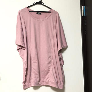 タグなし新品 大きいサイズ ピンク ドルマンTシャツ 5L〜6L(Tシャツ(半袖/袖なし))