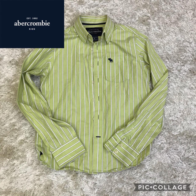 Abercrombie&Fitch(アバクロンビーアンドフィッチ)の【レア美品】abercrombie アバクロ　キッズ　ストライプ　シャツ キッズ/ベビー/マタニティのキッズ服男の子用(90cm~)(Tシャツ/カットソー)の商品写真