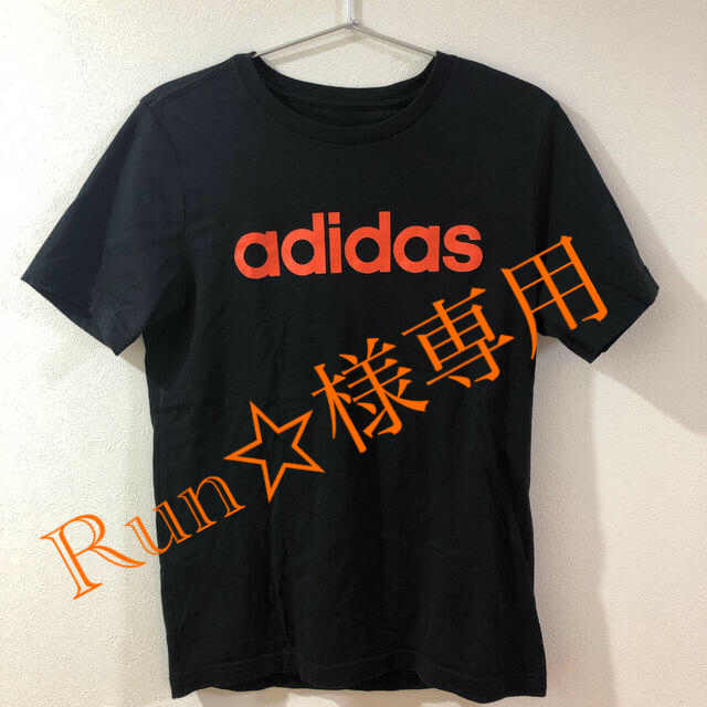 adidas(アディダス)のアディダス コットン Tシャツ 黒 ジュニア 160cm キッズ/ベビー/マタニティのキッズ服女の子用(90cm~)(Tシャツ/カットソー)の商品写真