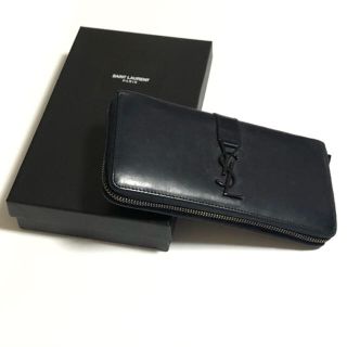 サンローラン(Saint Laurent)の【最終価格】【私物】サンローラン 長財布 ラウンドジップ ネイビー(長財布)