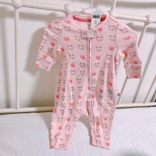 ベビーギャップ(babyGAP)の新品未使用 baby gap フェイバリット クマプリント ジップボディオール(ロンパース)