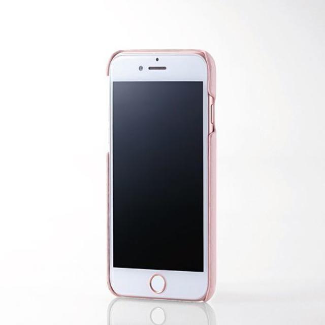 ELECOM(エレコム)のiPhone 7 iPhone 8ソフトレザーカバー ピンク落下防止背面バンド付 スマホ/家電/カメラのスマホアクセサリー(iPhoneケース)の商品写真