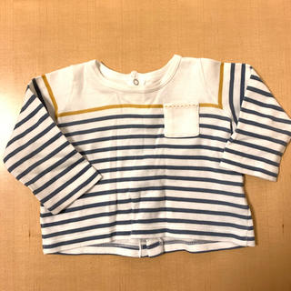 プチバトー(PETIT BATEAU)のプチバトー　トップス　ボーダー　ロンT   60 春　秋(シャツ/カットソー)