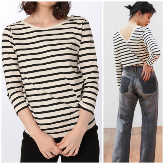 Le Minor(ルミノア)の【Le minor】バックVネックプルオーバー◆ レディースのトップス(カットソー(長袖/七分))の商品写真