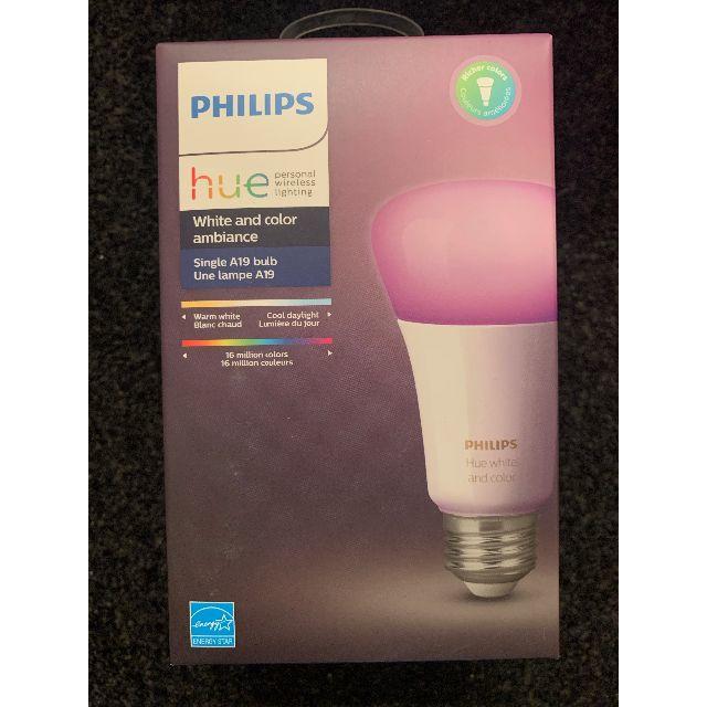 PHILIPS(フィリップス)のPhilips Hue A19 ホワイトアンドカラー スマートライトバルブ 2個 インテリア/住まい/日用品のライト/照明/LED(蛍光灯/電球)の商品写真