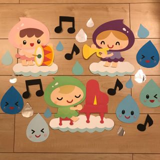 しずくの音楽会　壁面飾り(型紙/パターン)