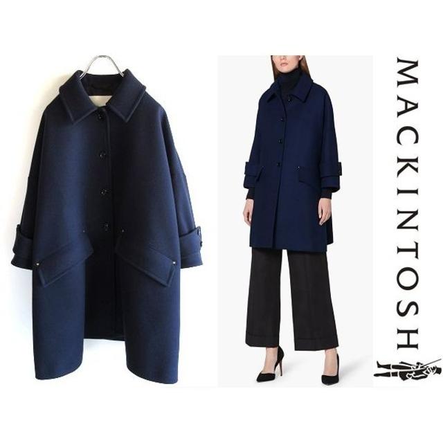 美品 定価13万 マッキントッシュ 19AW 英国製 ウール コクーンコート 6カラーネイビー