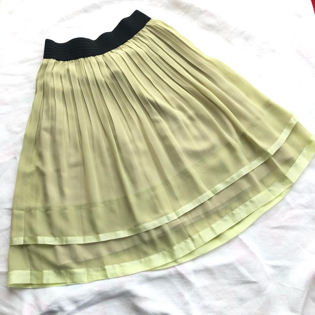 SunaUna(スーナウーナ)のSuna Una シフォンスカート　イエローグリーン レディースのスカート(ひざ丈スカート)の商品写真