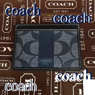 コーチ(COACH)のCOACHコーチUS限定ヘリテージ ストライプ スリムカードケースF74349(名刺入れ/定期入れ)