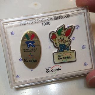 エヌティティドコモ(NTTdocomo)の長野パラリンピック ピンバッジ 2点セット NTTドコモ(バッジ/ピンバッジ)