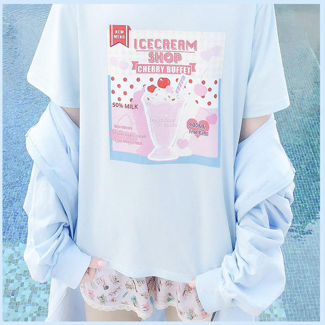 Honey Cinnamon アイスクリーム Tシャツ ゆめかわいい Bobon21 はれあめの通販 By もも ハニーシナモンならラクマ