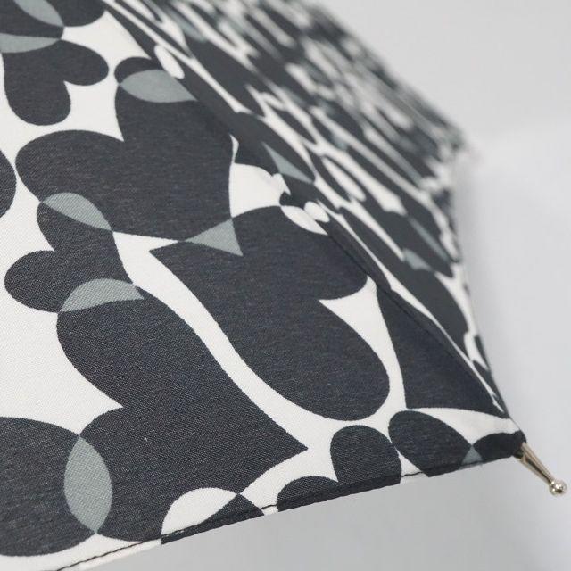 CLINIQUE(クリニーク)のCLINIQUE クリニーク 晴雨兼用傘 USED美品 モノトーン ハート レディースのファッション小物(傘)の商品写真
