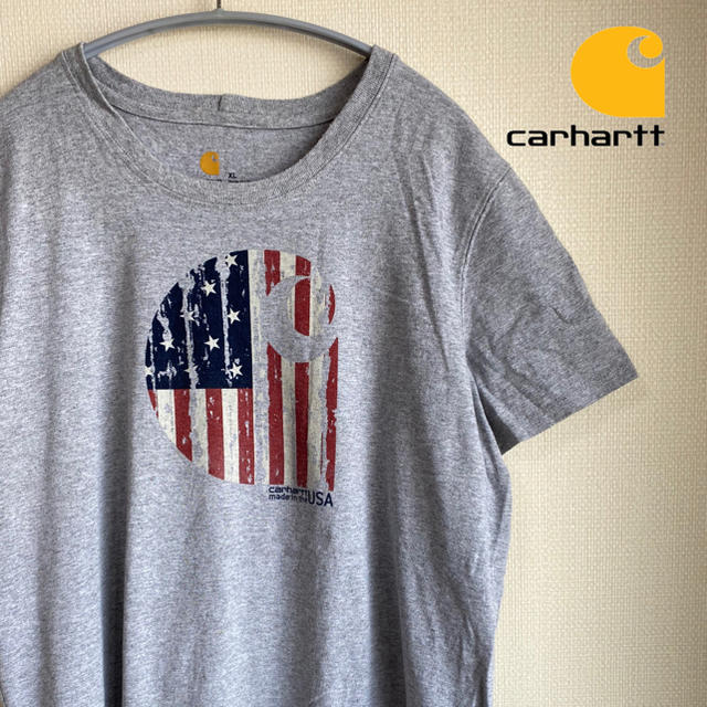 carhartt(カーハート)のカーハート　Tシャツ　トップス　USA製　メンズ　レディース　古着 メンズのトップス(Tシャツ/カットソー(半袖/袖なし))の商品写真
