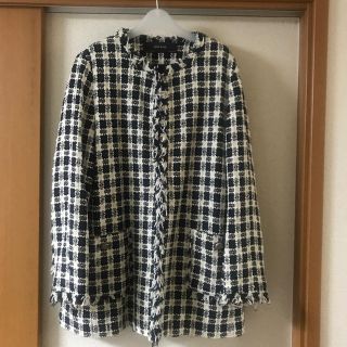 ザラ(ZARA)のZARA ツイードジャケット(ノーカラージャケット)