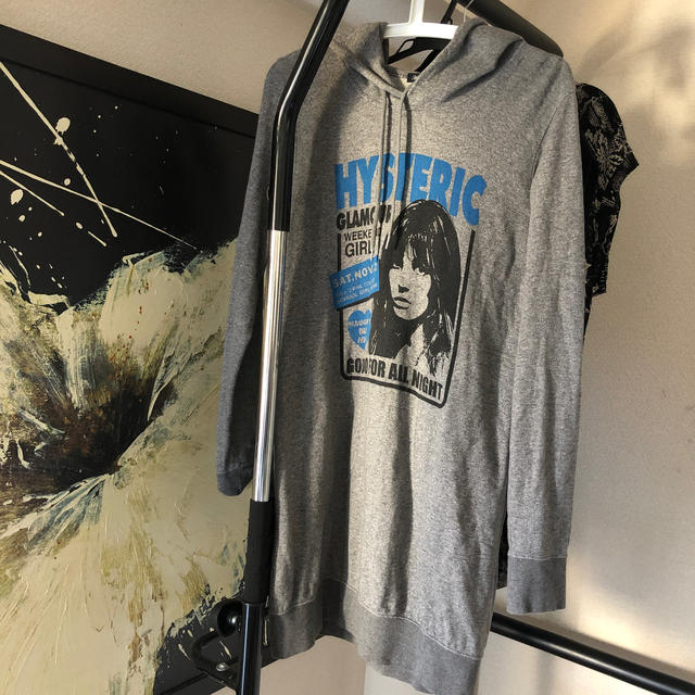 HYSTERIC GLAMOUR(ヒステリックグラマー)のヒステリックグラマー　長めチュニックパーカー美品 レディースのトップス(パーカー)の商品写真