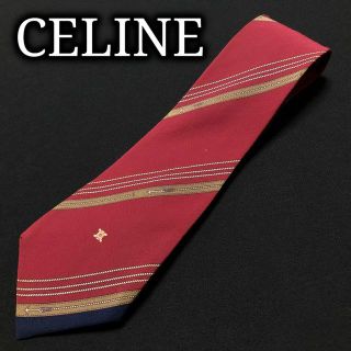 セリーヌ(celine)のセリーヌ ロゴレジメンタル ワインレッド ネクタイ A103-X19(ネクタイ)