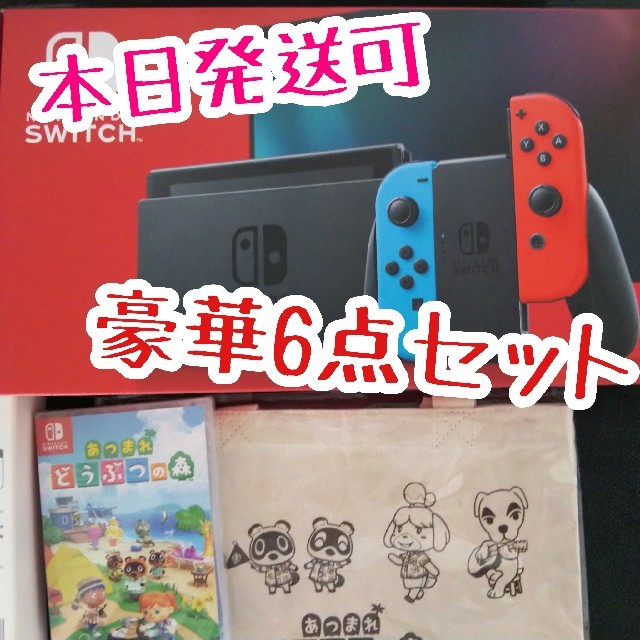 新型 Nintendo Switch 本体 ネオンブルー どうぶつの森 セット