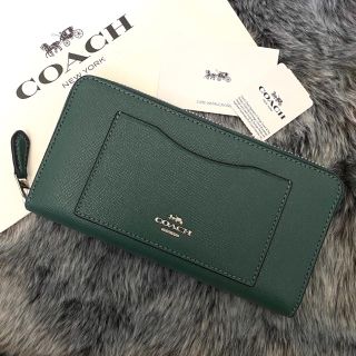 コーチ(COACH)の新品☆COACH(コーチ)グリーン ダークターコイズ レザー 長財布(財布)