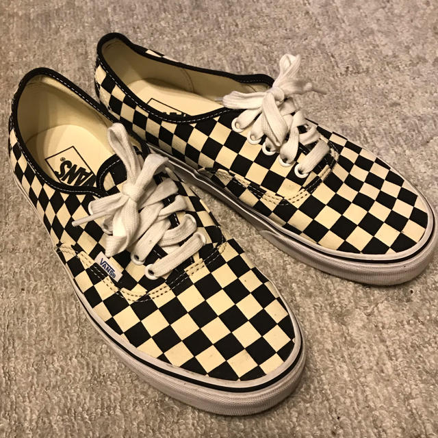 美品 vans 26.5 チェッカー オーセンティック