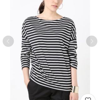 ドゥーズィエムクラス カットソー(レディース/長袖)(ゴールド/金色系 ... 美品!ミューズ ドゥーズィエムクラス☆定番ボーダーカットソー