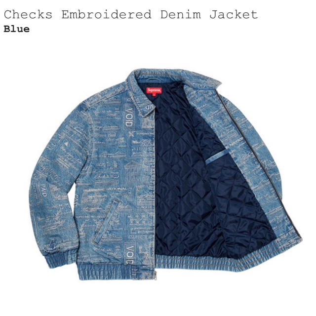 Supreme Checks Embroidered Denim Jacket