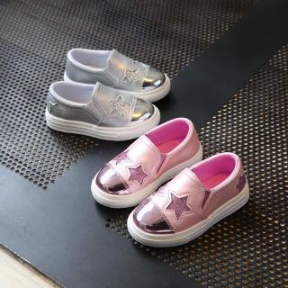 ザラキッズ(ZARA KIDS)のメタリックスタースリッポン　ピンク　16.0cm(スニーカー)