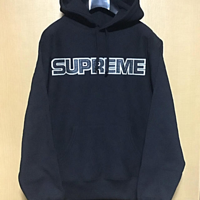 supreme パーフォレーテッドレザーフーデッドスウェットシャツ M パーカー