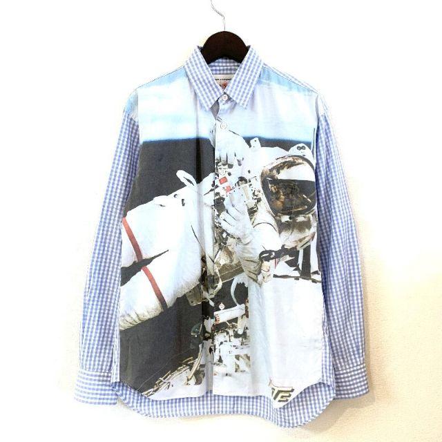 コムデギャルソンシャツ 宇宙飛行士 転写 ギンガムチェック シャツ XS