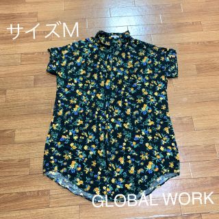 グローバルワーク(GLOBAL WORK)の花柄　シャツ　ロング丈　お値下げ(シャツ/ブラウス(半袖/袖なし))