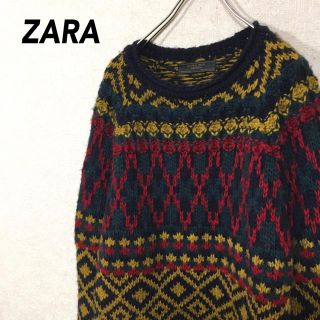 ザラ(ZARA)のZARA ザラ ニット セーター 派手柄 総柄 トレンド(ニット/セーター)