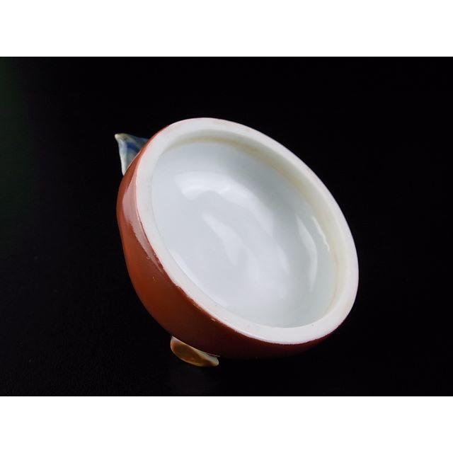 骨董品】 真作保証品 人間国宝 十二代酒井田柿右衛門 錦柿形彫香合