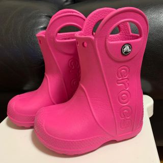 クロックス(crocs)の14㌢★CROCSクロックス★長靴レインブーツ★ピンク(長靴/レインシューズ)