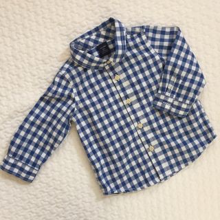 ギャップキッズ(GAP Kids)の【美品】baby Gap♡ギャップ ブルーギンガムチェック 長袖シャツ(ブラウス)