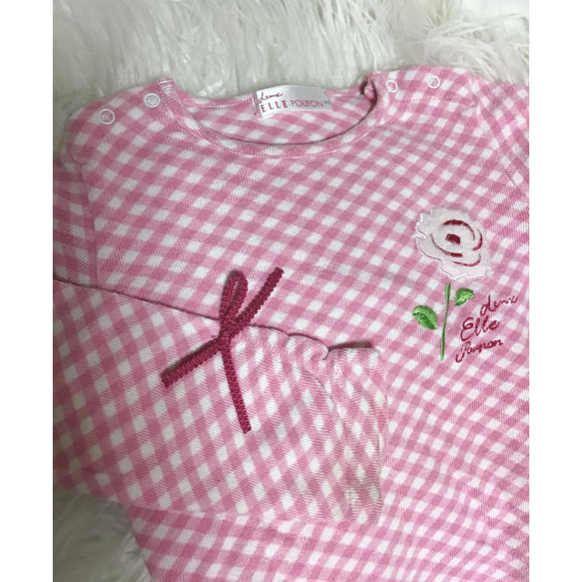 ELLE(エル)のエル　90cm バラ柄　長袖Tシャツ　ピンク　送料込み キッズ/ベビー/マタニティのキッズ服女の子用(90cm~)(Tシャツ/カットソー)の商品写真