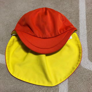 カラー帽　オレンジ×イエロー　フリーサイズ(帽子)