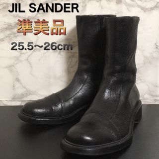 ジルサンダー(Jil Sander)の【準美品】JIL SANDER サイドジップレザーブーツ(ブーツ)