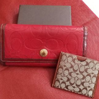 コーチ(COACH)の値下げ!!【美品】COACH 長財布& 両面ミラー(財布)