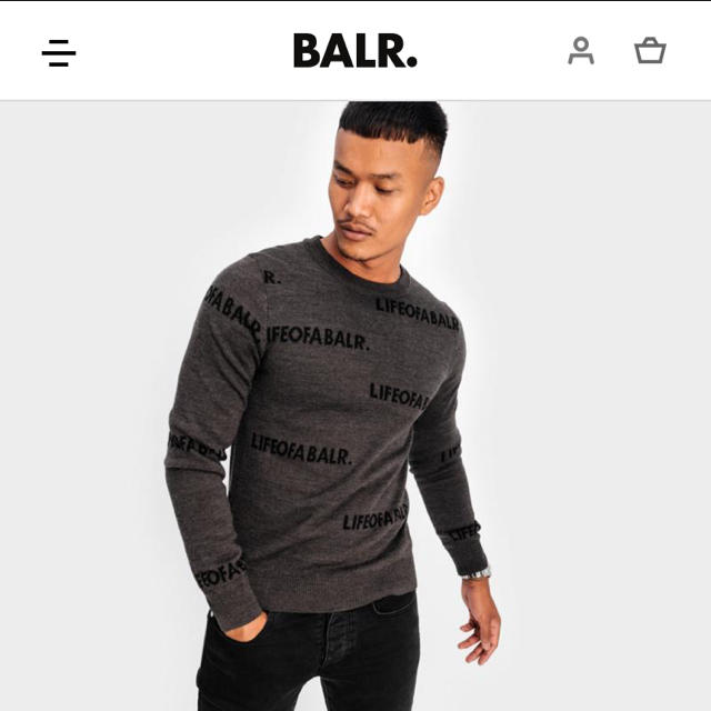 BALR. クルーネックセーター　灰　S メンズのトップス(ニット/セーター)の商品写真