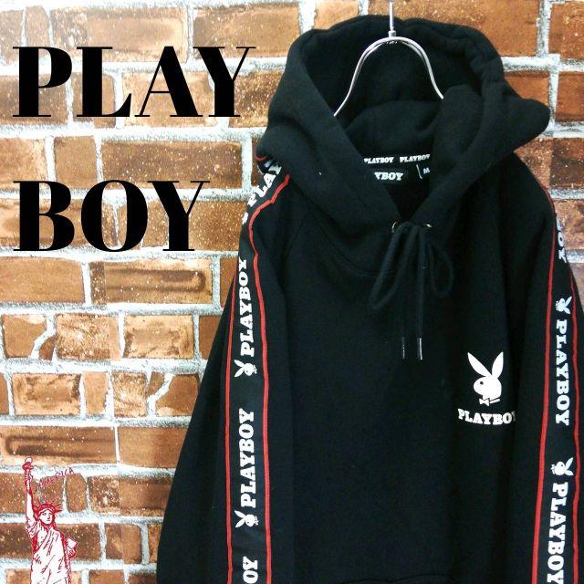 genzai ゲンザイ play boy プレイボーイ　パーカー　黒