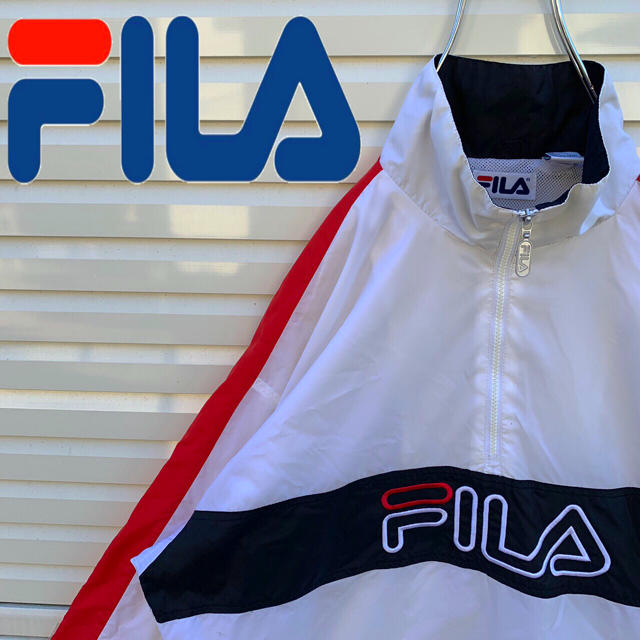 FILA(フィラ)のREIさん 専用 フィラ ナイロンジャケット ハーフジップ 90s レアカラー  メンズのジャケット/アウター(ナイロンジャケット)の商品写真
