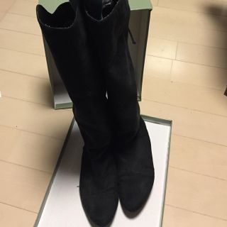 ザラ(ZARA)のザラ スエードニーハイ黒(ブーツ)