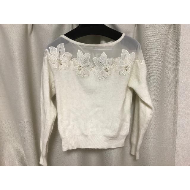 PROPORTION BODY DRESSING - 《EDIT COLOGNE》シアーレースエンブロイダリーニット