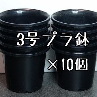 ◎10個◎ 丸鉢 3号 / 3寸 / 9cm プラ鉢 黒 ブラック(その他)